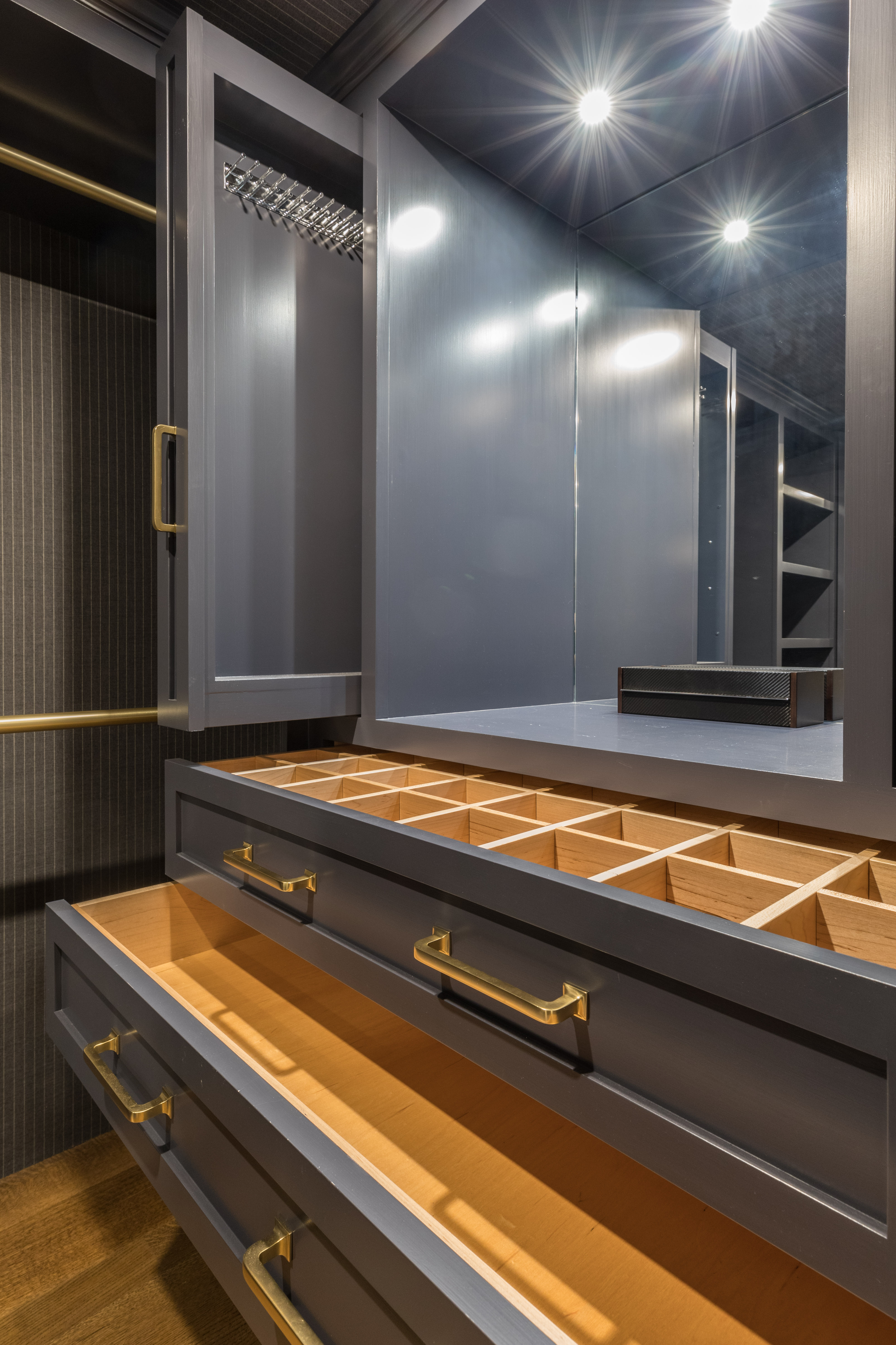 Four Seasons dressing room drawers open